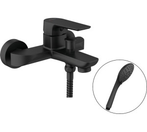 Monomando de baño con kit Negro Koral